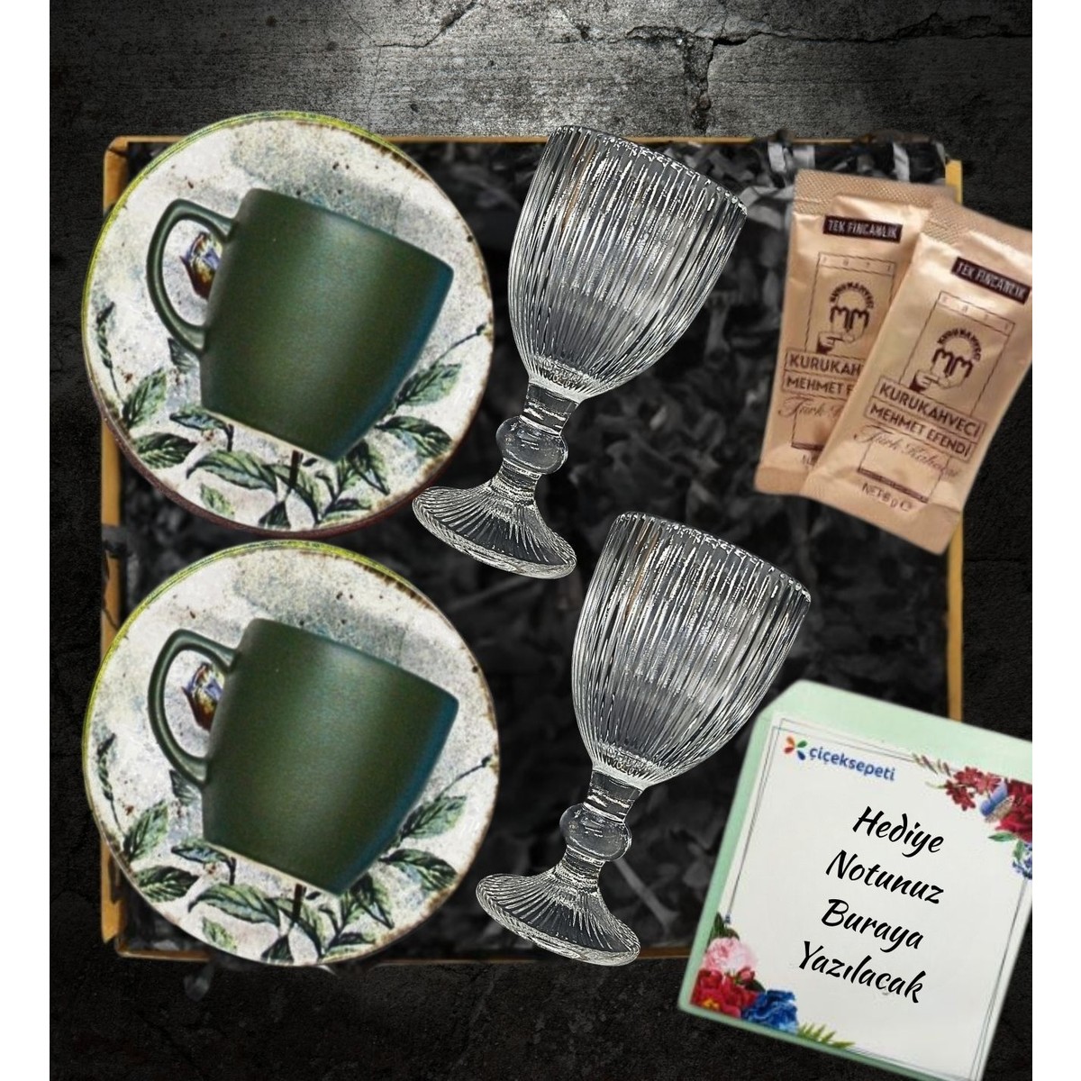 110001174795251.jpg Trendevia Anneler Gününe Özel 2 Kişilik Türk Kahve Fincanı Seti - Görsel 1