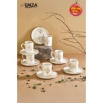 Enza Hayat Ağacı 6'lı Porselen Fincan Takımı 12 Parça