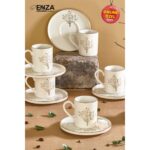 Enza Hayat Ağacı 6'lı Porselen Fincan Takımı 12 Parça - Görsel 2