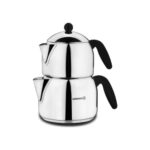 Korkmaz Orbit Midi Çaydanlık Seti - 18/10 Cr-Ni Paslanmaz Çelik, İndüksiyon Tabanı, Ergonomik Bakalit Sapı, 1.5 lt + 0.7 lt - Görsel 2
