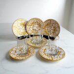 Sudedi Home Lüks Altın Yaldızlı Çay Bardağı Seti