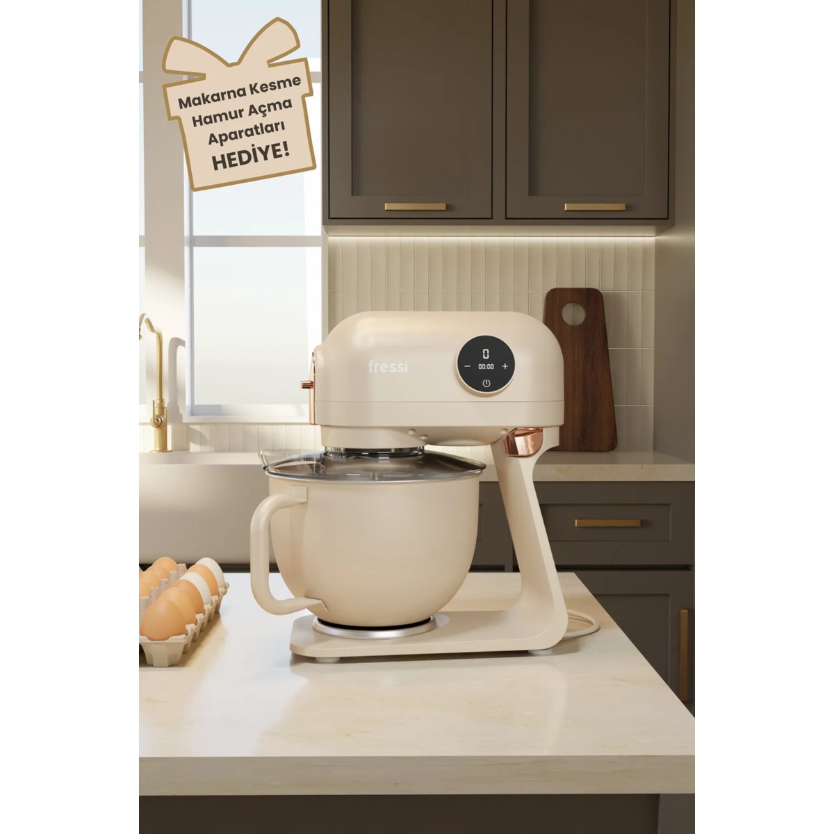 110001176313355.jpg Fressi Tam Döküm Demir Hamur Yoğurma Makinesi Standlı Mikser Mutfak Şefi FR-SM2503 Allegro - Görsel 1
