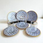 Sudedi Home Mavi Beyaz 6 Kişilik Çay Bardağı Seti