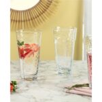 Madame Coco Cam Desenli Meşrubat Bardağı 4'lü Set Şeffaf Şık Tasarım Günlük Kullanım İçin - Görsel 2