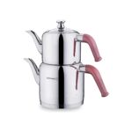 Korkmaz Riva Rosa Gold Çaydanlık Seti - 18/10 Cr-Ni Paslanmaz Çelik, Isıya Dayanıklı Cam Kapağı ile, 1.9 lt - Görsel 2