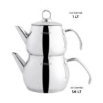 Emsan Beta Midi Gri Çelik Çaydanlık Seti Üst Demlik 1 L Alt Demlik 1.6 L Dayanıklı Tasarım - Görsel 4