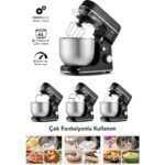 Sinbo SMX-2769 Stand Mikser - 1300 W, 6 Litre, 8 Hız Seçeneği, Sıçrama Koruma Özellikli Paslanmaz Çelik Kase - Görsel 4