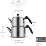 Karaca Asiye İndüksiyon Tabanlı Midi Çelik Çaydanlık Takımı - Görsel 2