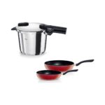 Fissler Vitaquick Glossy 6 Litre Düdüklü Tencere + Kırmızı Cenit Tava Set
