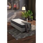 Mobpazar Yaylı Ortopedik Tek Kişilik Yatak 90x190 cm 18 cm Bonel Yaylı Jakar Kumaş Siyah Beyaz