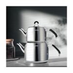 Nehir Modern Maxi Çaydanlık - Gri / Siyah