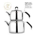 Nehir Modern Maxi Çaydanlık - Gri / Siyah - Görsel 2