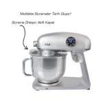 Yui M218 Easy Chef Gri/gold Stand Mikser 1800W Motor Gücü 8l Kapasite Dayanıklı Döküm Metal Gövde - Görsel 4