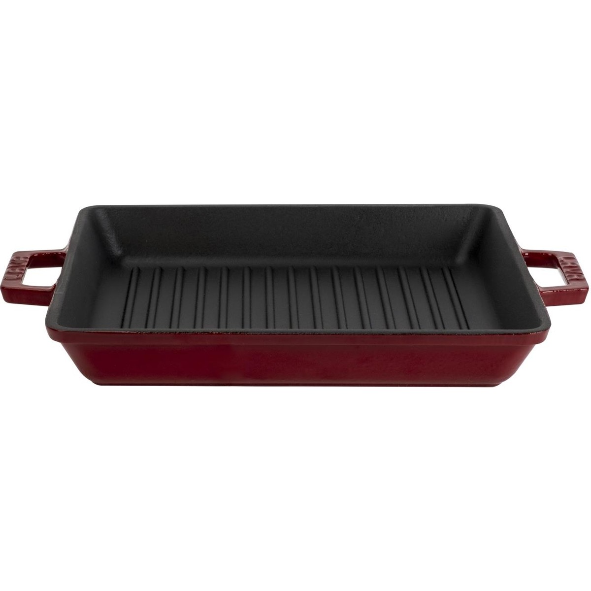 110001182187720.jpg Lava Döküm Kare Izgara Tavası Döküm Demir Yekpare Çift Kulplu Ölçü 26X26CM.-BORDO - Görsel 1