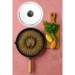 Polochef Kapaklı Döküm Granit Balık ve Börek Tavası 34 cm