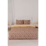 Riva İstanbul Kahve Papatyalı Çift Kişilik Nevresim Takımı Pamuklu - Görsel 2