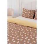 Riva İstanbul Kahve Papatyalı Çift Kişilik Nevresim Takımı Pamuklu - Görsel 4