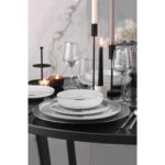 Kütahya Porselen Moderna 24 Parça 6 Kişilik Beyaz Platin Fileli Modern ve Zarif Tasarımlı Yemek Takımı - Görsel 2