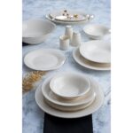 Acar Bria 60 Parça 12 Kişilik Beyaz Porselen Yemek Takımı – Sade Tasarım, Dayanıklı ve Mikrodalgaya Uygun - Görsel 2