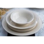 Acar Bria 60 Parça 12 Kişilik Beyaz Porselen Yemek Takımı – Sade Tasarım, Dayanıklı ve Mikrodalgaya Uygun - Görsel 3