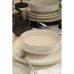 Kütahya Porselen 24 Parça 6 Kişilik Krem Renk Yemek Takımı – Şık Tasarım ve Dayanıklı Porselen - Görsel 3