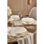 Güral Porselen 24 Parça 6 Kişilik Krem Bone Porselen Yemek Takımı – Pürüzsüz Yüzey, Şık ve Dayanıklı - Görsel 4