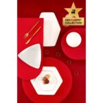 Karaca Stream Bone Geo 59 Parça 12 Kişilik New Bone Yemek Takımı – Beyaz, Altın Detaylı Modern Geometrik Tasarım - Görsel 5