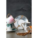 Acar Brush 6 Kişilik 12 Parça Kahve Fincanı Takımı - 90 ml - Görsel 4