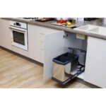 Pyramith 12+12 Litre Antrasit Teleskopik Raylı Paslanmaz Çöp Kovası (P-9456) - Görsel 3