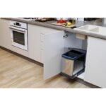 Pyramith 12+12 Litre Antrasit Teleskopik Raylı Paslanmaz Çöp Kovası (P-9456) - Görsel 4