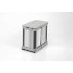 Pyramith 24 Litre Gri Teleskopik Raylı Paslanmaz Çöp Kovası (P-9453)