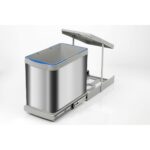 Pyramith 24 Litre Gri Teleskopik Raylı Paslanmaz Çöp Kovası (P-9453) - Görsel 2