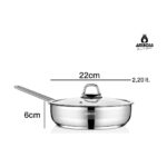 Amboss Ambos Saphire Paslanmaz Çelik 22 cm Cam Kapaklı Tava - Görsel 5