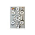 Yiğit Seramik Züccaciye Siyah Isırgan Model 6 Kişilik 14 Parça Kahvaltı Takımı 1