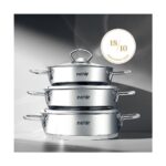 Nehir Silver Çelik 6 Parça Sahan Seti - Gri