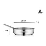 Amboss Ambos Saphire Paslanmaz Çelik 28 cm Kapaksız Çelik Tava - Görsel 5