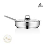 Amboss Saphire Paslanmaz Çelik 26 cm Cam Kapaklı Çelik Tava