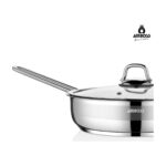 Amboss Saphire Paslanmaz Çelik 26 cm Cam Kapaklı Çelik Tava - Görsel 3