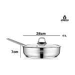 Amboss Ambos Saphire Paslanmaz Çelik Cam Kapaklı Tava 28x8 cm - Görsel 5