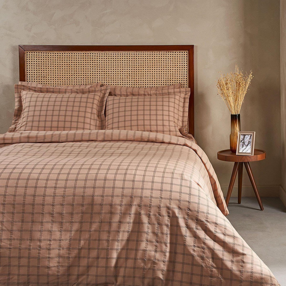 110001185212423.jpg Marie Claire Cameron Pamuk Tek Kişilik Nevresim Takımı MC059798 Bej - Görsel 1