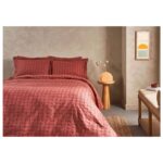 Marie Claire Cameron  Pamuk Tek Kısılık MC059811 Kiremit Nevresim Takımı