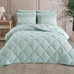 Otelonia Striped Jakarlı Wellsoft Çift Kişilik Uyku Seti Lastikli Çarşaflı 4 Parça