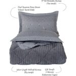 Otelonia King Size (Battal Boy) Striped Jakarlı Wellsoft Yorgan + 2 Volanlı Yastık Kılıfı - Görsel 2