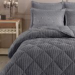 Otelonia King Size (Battal Boy) Striped Jakarlı Wellsoft Yorgan + 2 Volanlı Yastık Kılıfı - Görsel 3