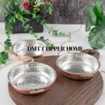 Dmt Copper Home Bakır Kahvaltılık Tabak Tava Model Mini 3'lü Set Kırmızı