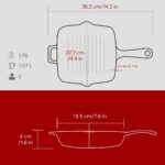 Lava Döküm Kare Izgara Tava Döküm Demir Yekpare Saplı Ölçü 20X20CM.-BORDO - Görsel 5