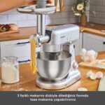 Karaca Multicast Plus Döküm Kıyma Çekme/Sucuk-Sosis/İçli Köfte/ Kurabiye Aparatlı Hamur Yoğurma Makinesi Silver 1000w 5l - Görsel 4