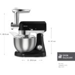 Karaca Multicast Plus Döküm Kıyma Çekme/Kurabiye Aparatlı Hamur Yoğurma Makinesi Black 1000w 5l - Görsel 2