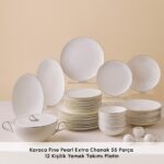 Karaca Fine Pearl Extra Chanak 55 Parça 12 Kişilik Yemek Takımı Platin - Görsel 3
