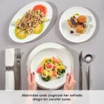 Karaca Fine Pearl Extra Chanak 55 Parça 12 Kişilik Yemek Takımı Platin - Görsel 4